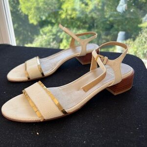 Stuart Weisman cream sandals